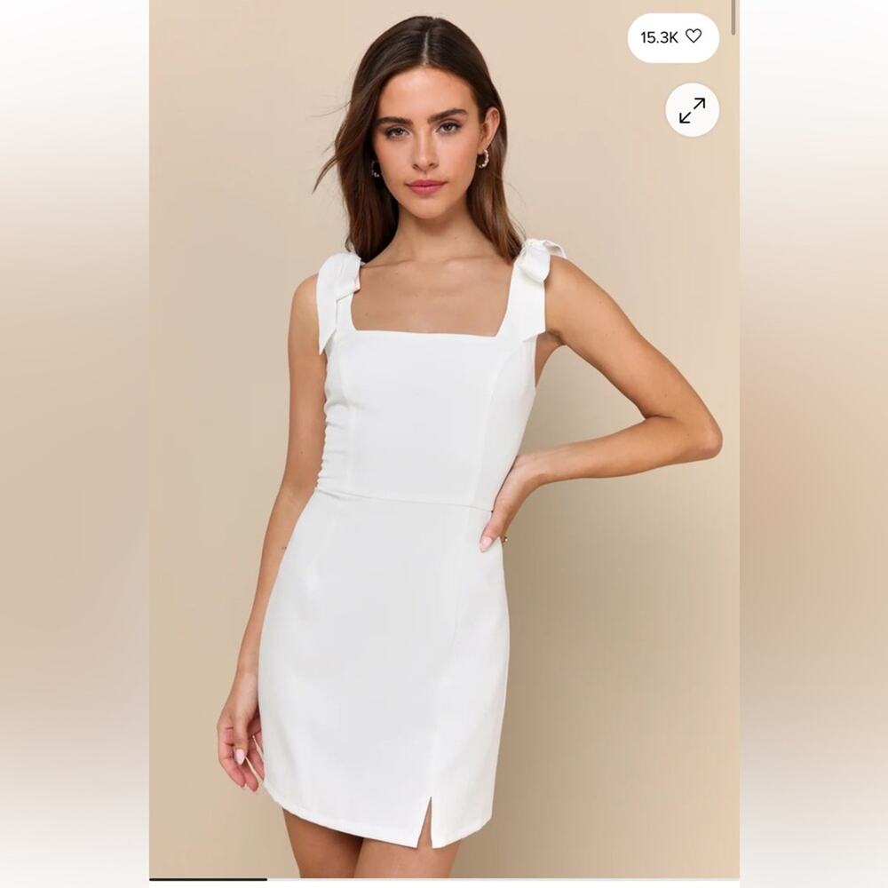 Lulus Your Sweetie Tie-Strap Mini Dress White Size Small